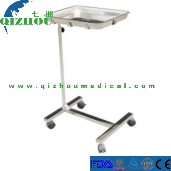 Adjustable Stainless Steel Medical Mayo Table, Hospital Instrument Operation Trolley - Click Image to Close