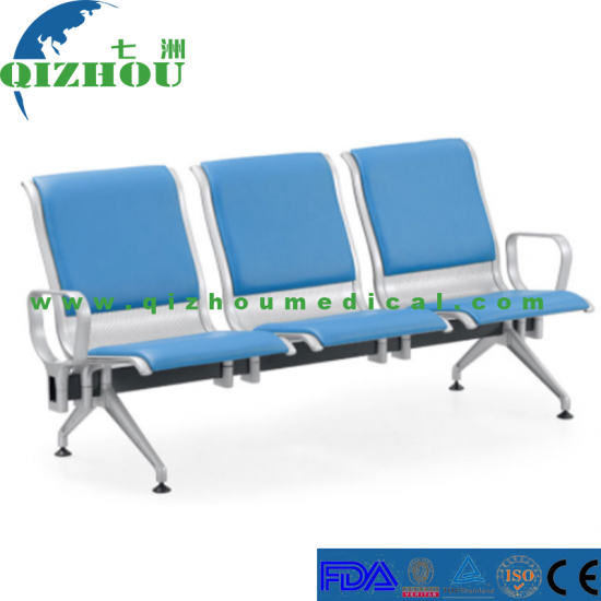 Airport Hospital Subway Station Park Bench Metal Steel Public Waiting Area Loungh Chairs - Click Image to Close