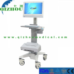 China Manufacturer Nursing Medical Computer Trolley Medical Computer Workstation Cart With Printer Base