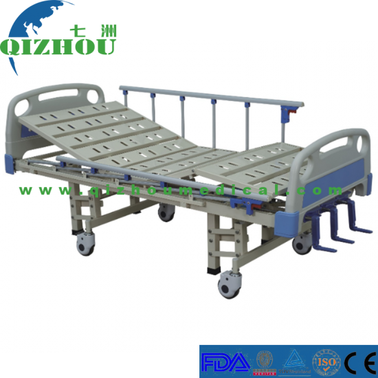 China Medical Supply Hospital Manual Bed with Three Cranks - Click Image to Close