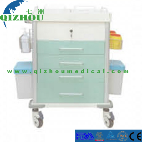 Clinic Emergency Steel Plastic Medical Cart Hospital Patient Trolley