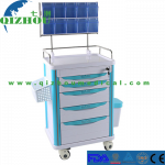 Economic Plastic One Door Central Key Drawers Medical Hospital Cheap Anesthesia Cart