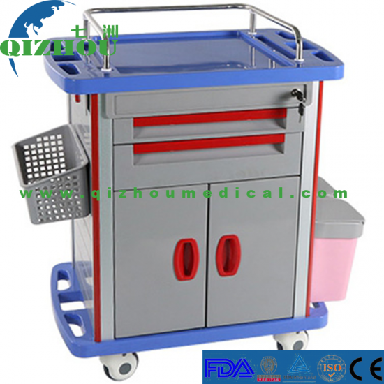 European Plastic Steel Material Mobile Treatment Trolley Nursing Mobile Hospital Medicine Delivery Cart  - Click Image to Close