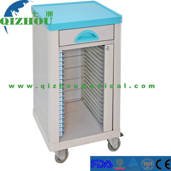 High Quality ABS Single Patient Record Cabinet Medical Trolley With 1 Drawers - Click Image to Close