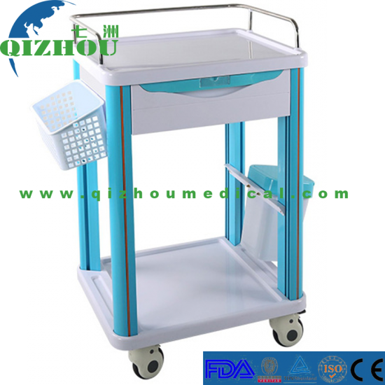 Hospital ABS Frame Treatment Trolley with Lockable Castors - Click Image to Close