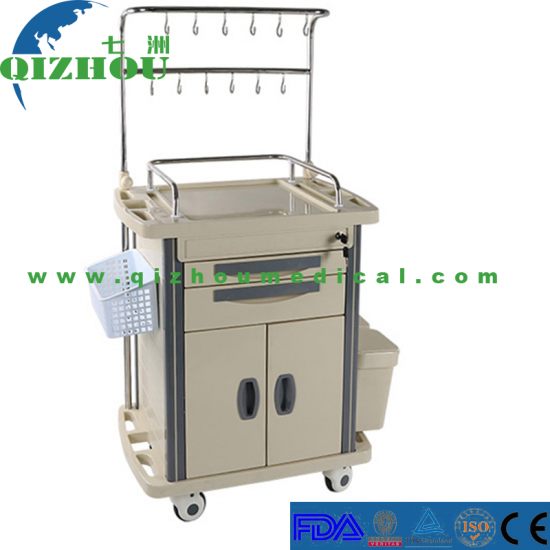 Hospital ABS Plastic IV Pole Infusion Trolley - Click Image to Close