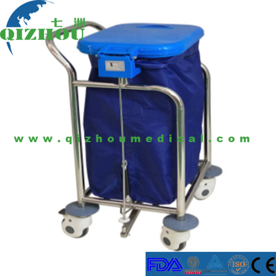 Hospital Cleaning Stainless Steel Linen Trolley - Click Image to Close