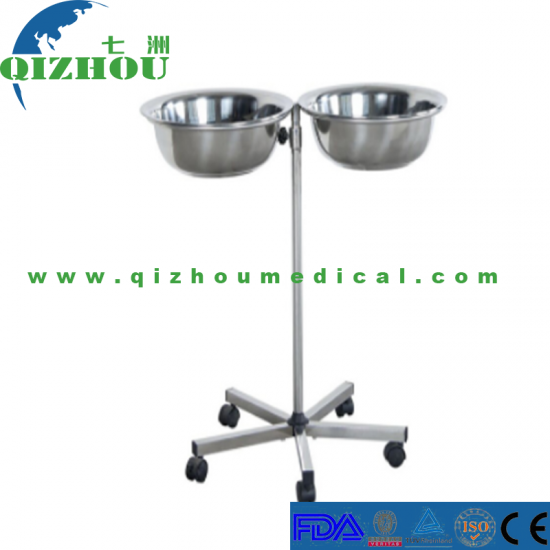 Hospital Double Bowl Wash-Hand Stand Doctor Hand Wash Bowl Wash Basin - Click Image to Close