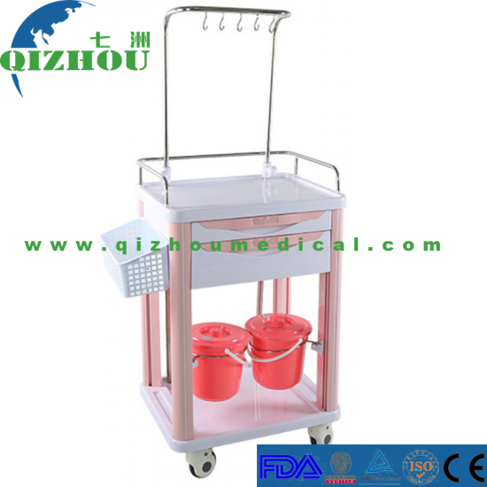 Hospital Equipment Medical Mobile Cheap ABS IV Treatment Carts ABS Infusion Trolley With Drawer For Sales - Click Image to Close