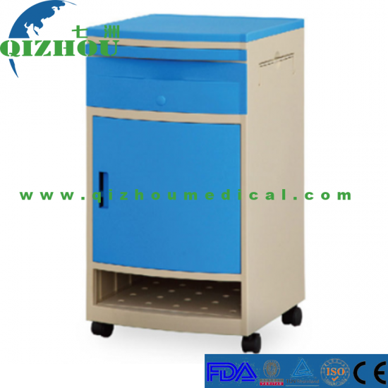 Hospital Furniture ABS Bedside Medical Storage Cabinet on Wheels - Click Image to Close