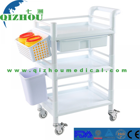 Hospital Furniture Abs Plastic Emergency Medical Trolley Cart