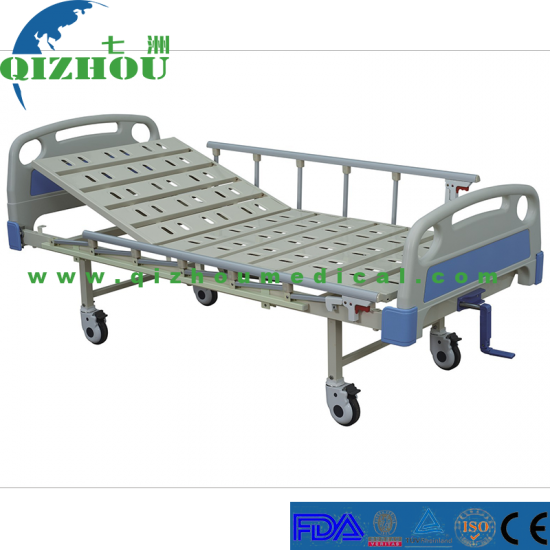 Hospital Medical Manual ABS Nursing Bed with Single Crank - Click Image to Close