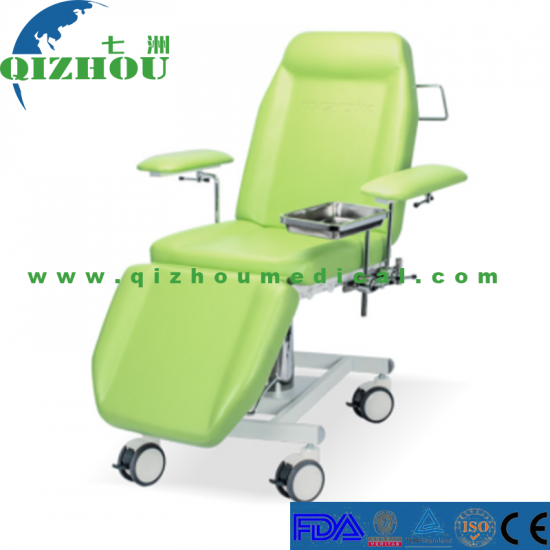 Hospital Mobile Patient Couch Comfort 360° Hydraulic Blood Donor Donation Chair - Click Image to Close