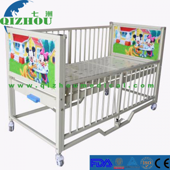 Hospital Safe Ce Child One Function Manual Adjustable Kids Bed - Click Image to Close