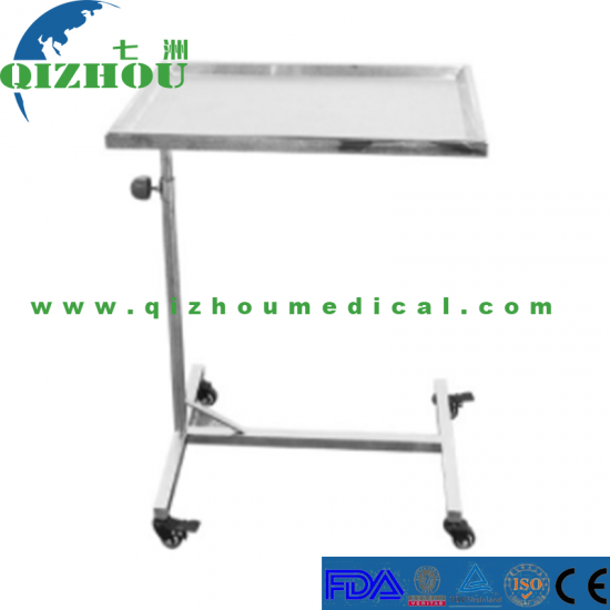 Hospital Stainless Steel Adjustable Mayo Trolley - Click Image to Close