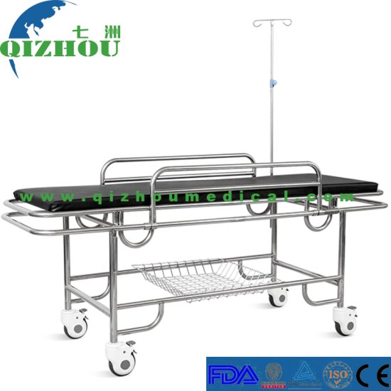 Hospital Stainless Steel Emergency Deliver Medical Patient Transfer Stretcher Trolley - Click Image to Close