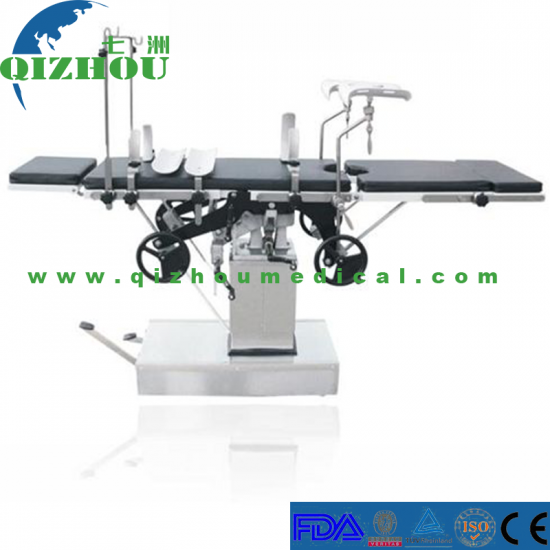 Hospital Stainless Steel Functional Manual Hydraulic Operating Surgical Table - Click Image to Close