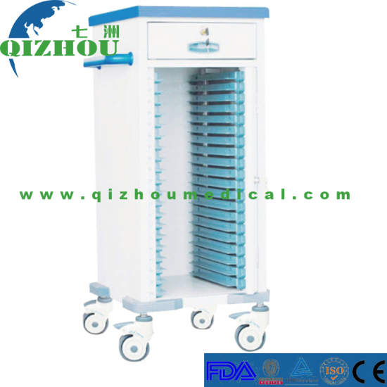 Hospital Use Plastic Steel Medical Record Cart Trolley - Click Image to Close