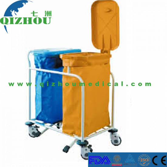 Hospital Waste Linen Trolley Of Double Bags - Click Image to Close