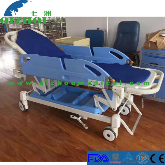 Hydraulic Hospital Bed Emergency Stretcher Trolley Patient Transfer Stretcher Ambulance Portable Rescue Tools - Click Image to Close