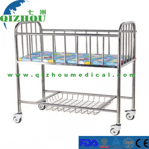 Lovely Popular Hospital Nursing Stainless Steel Baby Furniture Children Bed