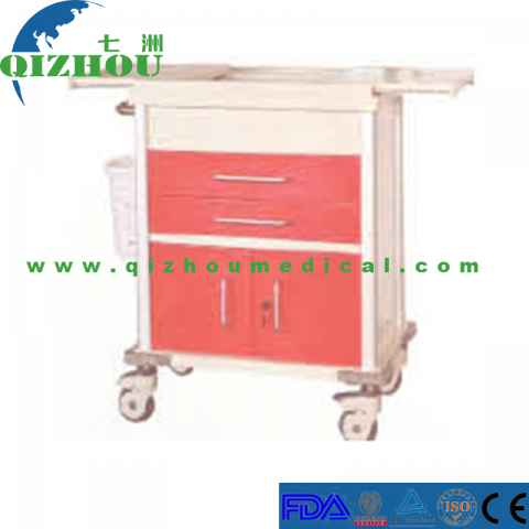 Luxury Plastic Steel Emergency Nursing Trolley