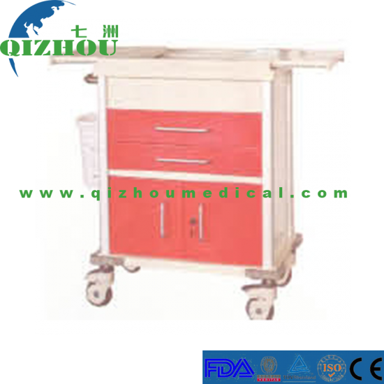 Luxury Plastic Steel Emergency Nursing Trolley - Click Image to Close