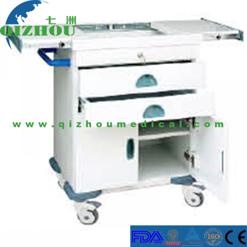 Manufacturer For High Quality Plastic Steel Hospital Furniture Mobile Medical Emergency Crash Trolley Cart