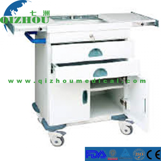 Manufacturer For High Quality Plastic Steel Hospital Furniture Mobile Medical Emergency Crash Trolley Cart - Click Image to Close