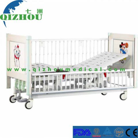 Medical Adjustable Hospital Children Bed With Slide With Central Brake System