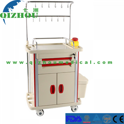 Multifunctional Hospital ABS Stainless Steel Emergency Treatment Infusion Trolley Transfusion Trolley