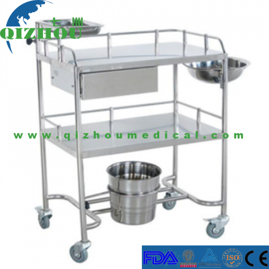 Stainless Steel Hospital Medical Emergency Treatment Trolley - Click Image to Close