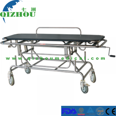 Stainless Steel Patient Transfer Stretcher / Stainless Steel Trolley Basic Patient Stretcher