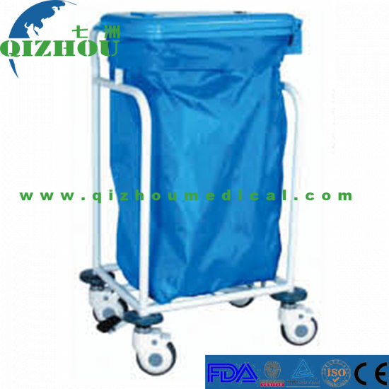 Super Quality Movable Iron Spray Plastic Material 1 bag Medical Waste Trolleys/Medical Waste Linen Trolley - Click Image to Close