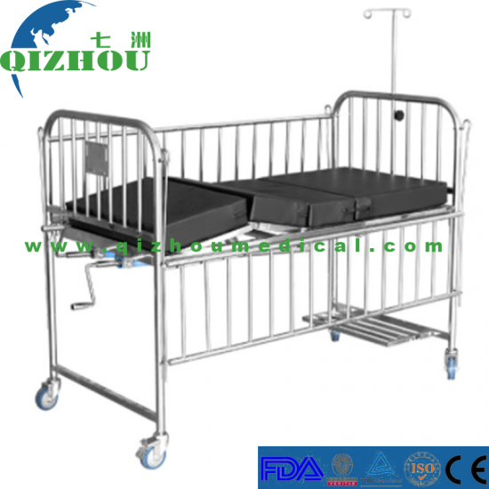 Two Function Manual Pediatric Stainless Steel Hospital Bed - Click Image to Close