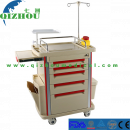 Hospital Medical Equipment Operating Room Emergency Trolley ABS Medical Trolley With Drawer Medical Emergency Trolley Equipment